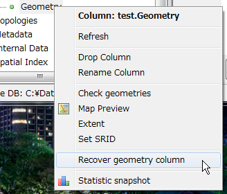 Recover geometry column